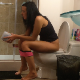 This is a very sharp 720P HD video of me shitting in my bathroom at home from a direct side view. I pooped into a plastic container so you can see it better when finished. It was kind of soft and ropy looking. Over 3 minutes.